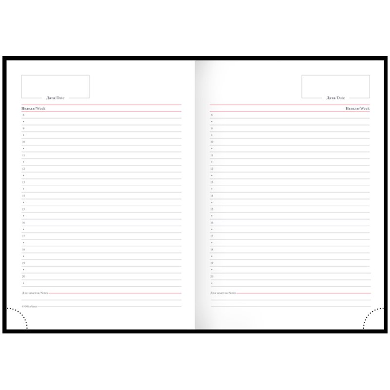 Ежедневник недатированный, A5, 160л., балакрон, OfficeSpace «Ariane», фуксия