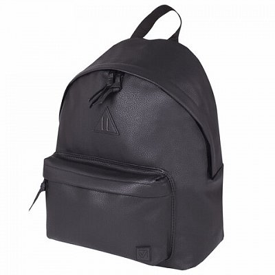 Рюкзак BRAUBERG универсальный, сити-формат, черный, кожзам, «Селебрити», 20 литров, 41×32×14 см