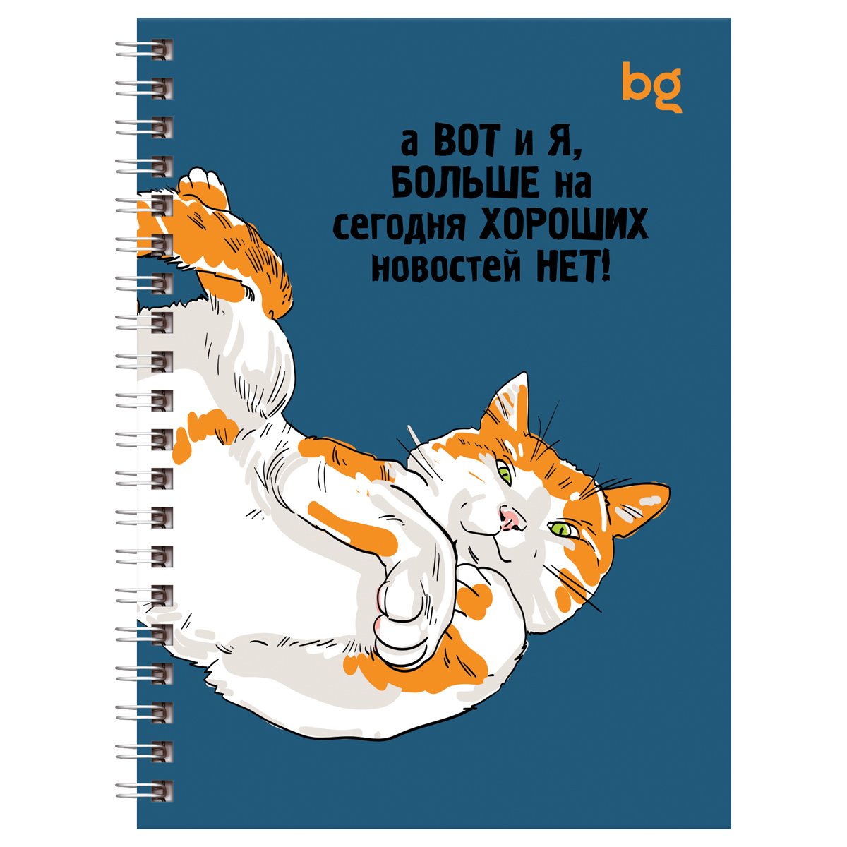 Записная книжка А6 80л., на гребне BG «Цитата дня», матовая ламинация, выб. лак, твердая обложка