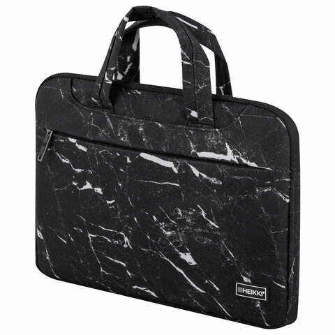 превью Сумка портфель HEIKKI STYLE (ХЕЙКИ) с отделением для ноутбука 13-14", 3 кармана, черная, 26×36х3 см