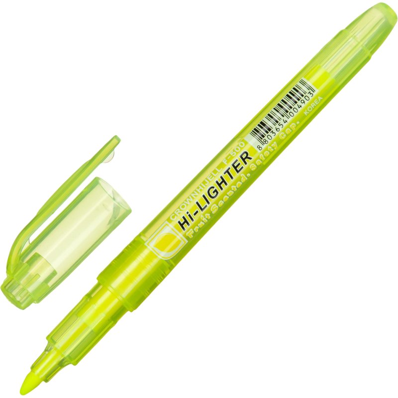 Набор текстовыделителей Crown «Multi Hi-Lighter Aroma» 6цв., 1-4мм, ароматиз., чехол с европодвесом