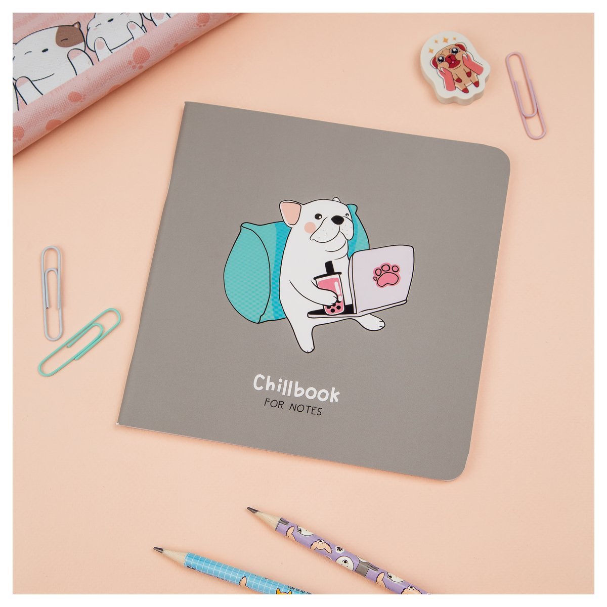 превью Записная книжка 170×170 мм 40л. на скрепке MESHU «Chillbook», soft-touch ламинация, выборочный УФ-лак, блок без линовки, 80г/м2