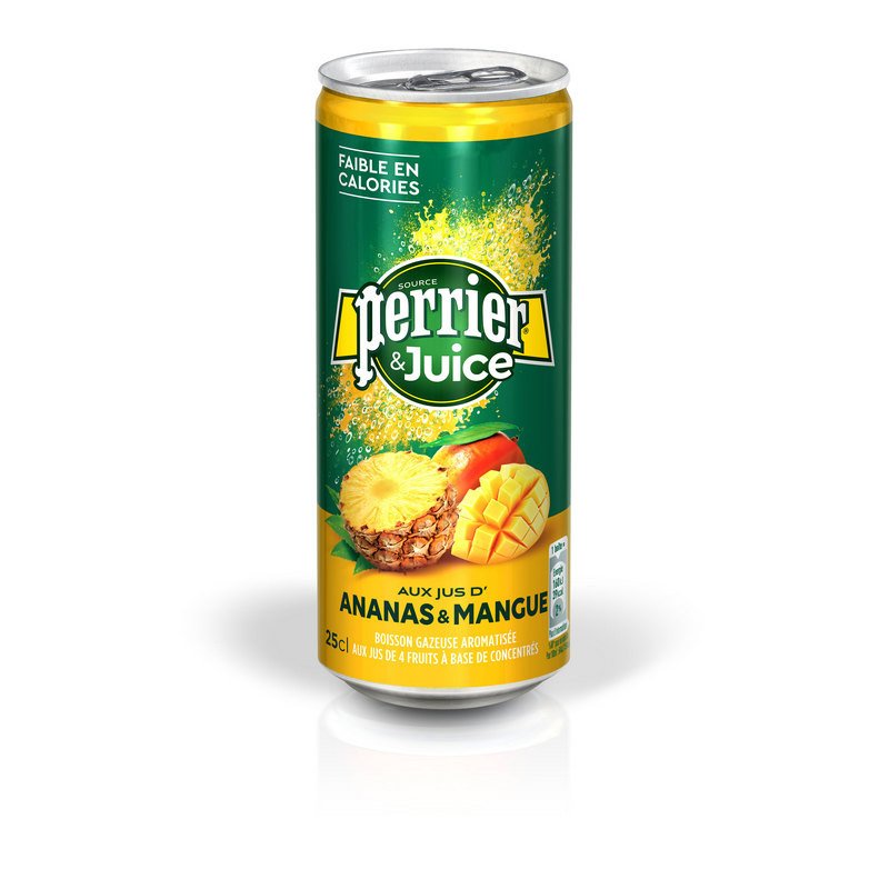 Напиток Perrier газированный с соком ананас-манго 0.25 л (4 штуки в упаковке)