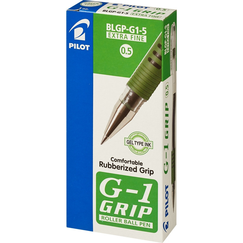 Ручка гелевая PILOT BLGP-G1-5 резин.манжет. зеленая 0,3мм