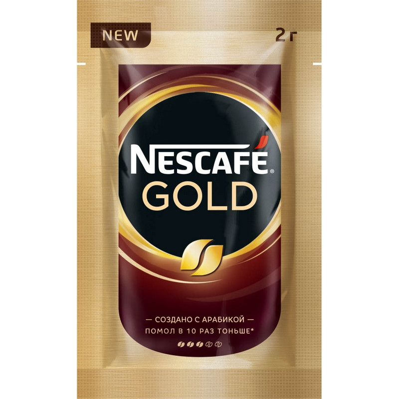 Кофе порционный растворимый Nescafe Gold 30 пакетиков по 2 г арт ...