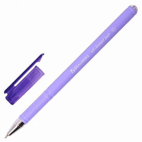 Ручка шариковая масляная BRAUBERG «FRUITY Pastel», СИНЯЯ, soft-touch, узел 0.7 мм, линия письма 0.35 мм, 142958