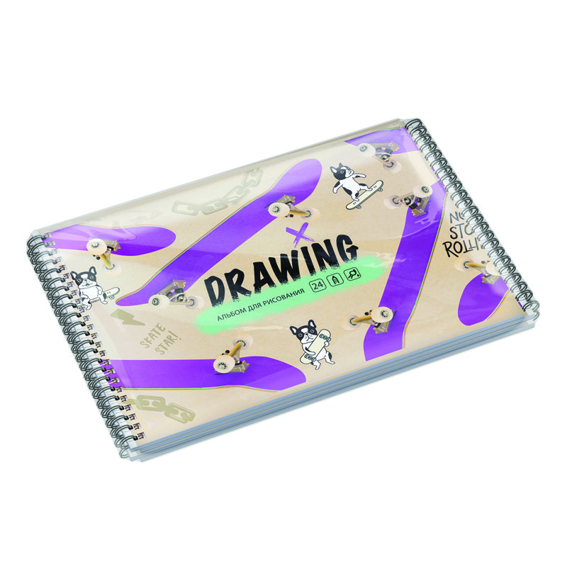 Альбом для рисования 24л., А4, на гребне BG «Drawing»