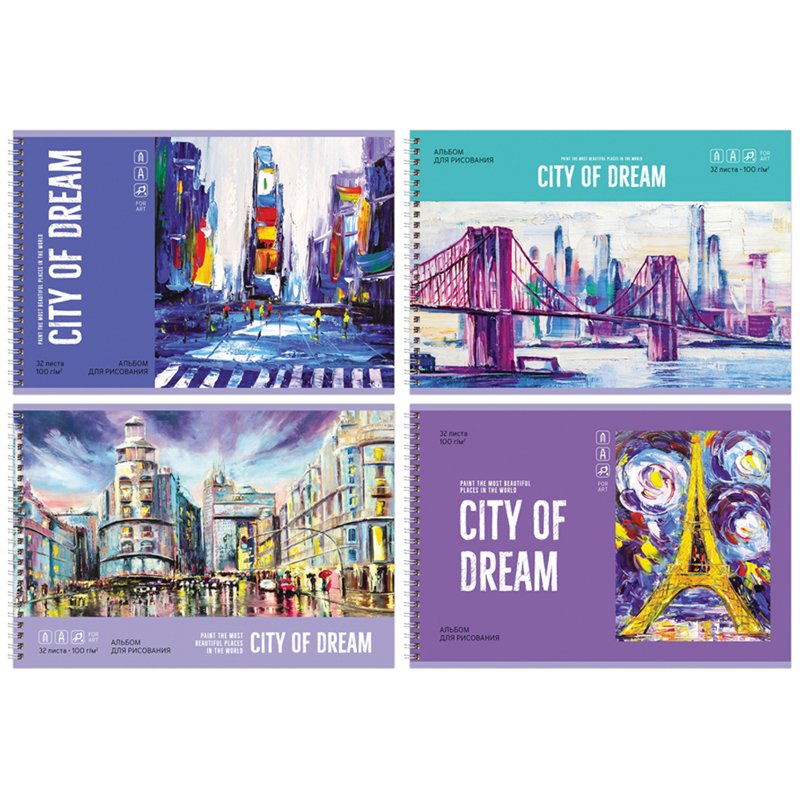 превью Альбом для рисования 32л., А4, на гребне BG «City dream»