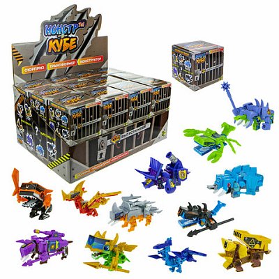 Конструктор пластиковый «МОНСТР В КУБЕ», АССОРТИ, 12 видов, дисплей, 1TOY