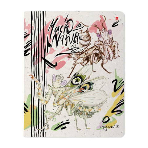 Тетрадь А5 48 л. АЛЬТ скоба, клетка, матовая ламинация, «MACRO NATURE» (5 видов)