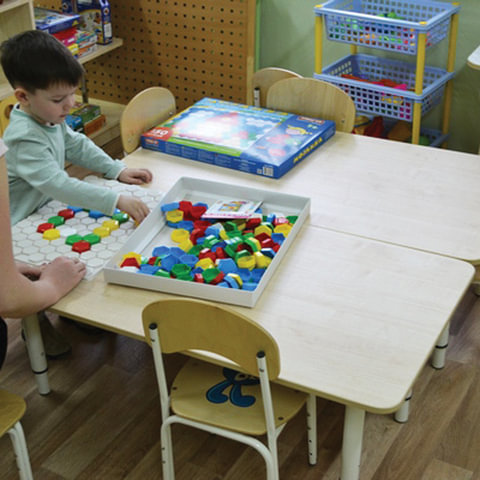 Стулья детские «Яшка», комплект 2 шт., регулируемые, рост 1-3 (100-145 см), фанера/металл, слоновая кость