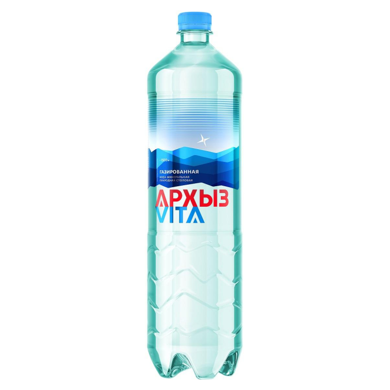 Вода минеральная Архыз газированная 1.5 литра (6 штук в упаковке)