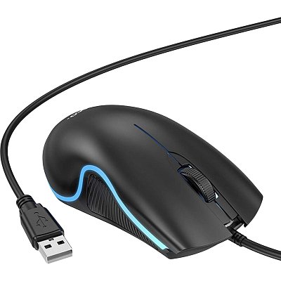 Мышь компьютерная HOCO GM19 Enjoy игров. проводн. с подсветкой черн (84131)