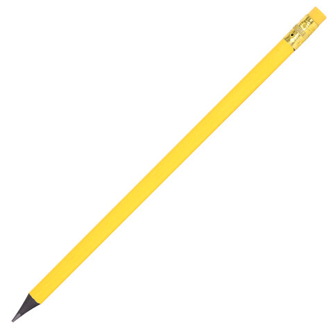 Карандаш чернографитный BRAUBERG KIDS, 1 шт., HB, трехгранный, с ластиком