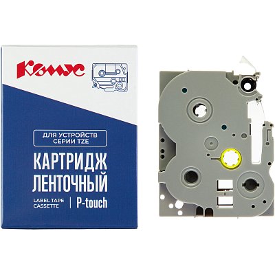 Картридж Комус TZE-251(Brother TZE-251 черный на белом,24мм/8м)