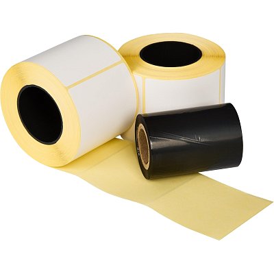 Термотрансферные этикетки ПГЛ 58×60 (4 шт. )+риббон WAX 60×100 в комплекте