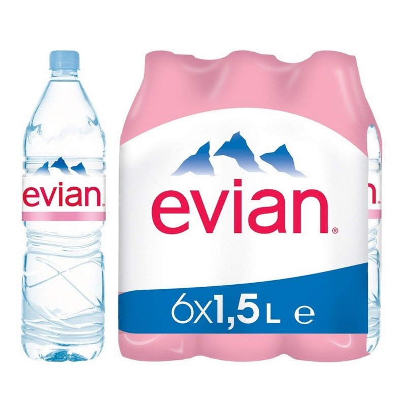 превью Вода минеральная Evian негазированная 1.5 л (6 штук в упаковке)