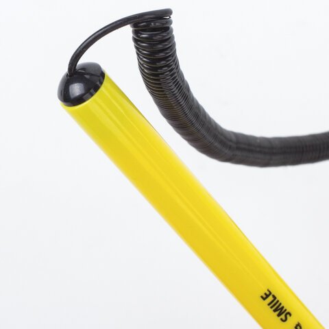 Ручка шариковая настольная BRAUBERG «SMILE», СИНЯЯ, корпус желтый, узел 0.7 мм, линия письма 0.35 мм