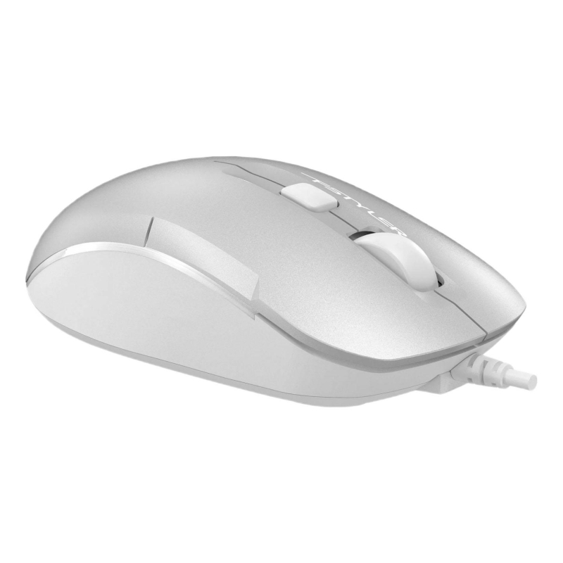 Мышь компьютерная A4Tech Fstyler FM26 серебристый/белый 800-1600dpi/4but