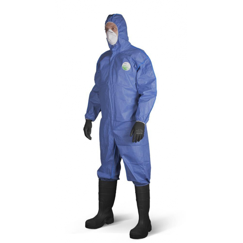 Комбинезон одноразовый с капюшоном синий Lakeland SafeGard 76 (размер L, ESB428)