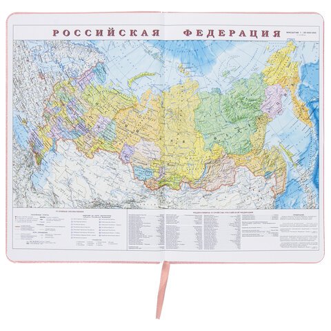 Ежедневник недатированный А5 (138×213 мм) BRAUBERG «Profile», балакрон, 136 л., светло-розовый, 111661