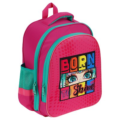 Ранец ArtSpace School Friend Light «Born to Shine» 35×29×12см, 2 отделения, 2 кармана, анатомическая спинка