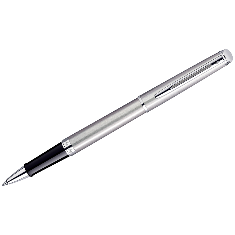превью Ручка-роллер Waterman «Hemisphere Stainless Steel PT» черная, 0.8мм, подарочная упаковка