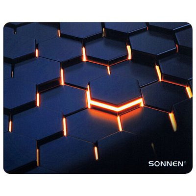 Коврик для мыши SONNEN «HOT CELLS» резина + ткань250×200х2 мм513955