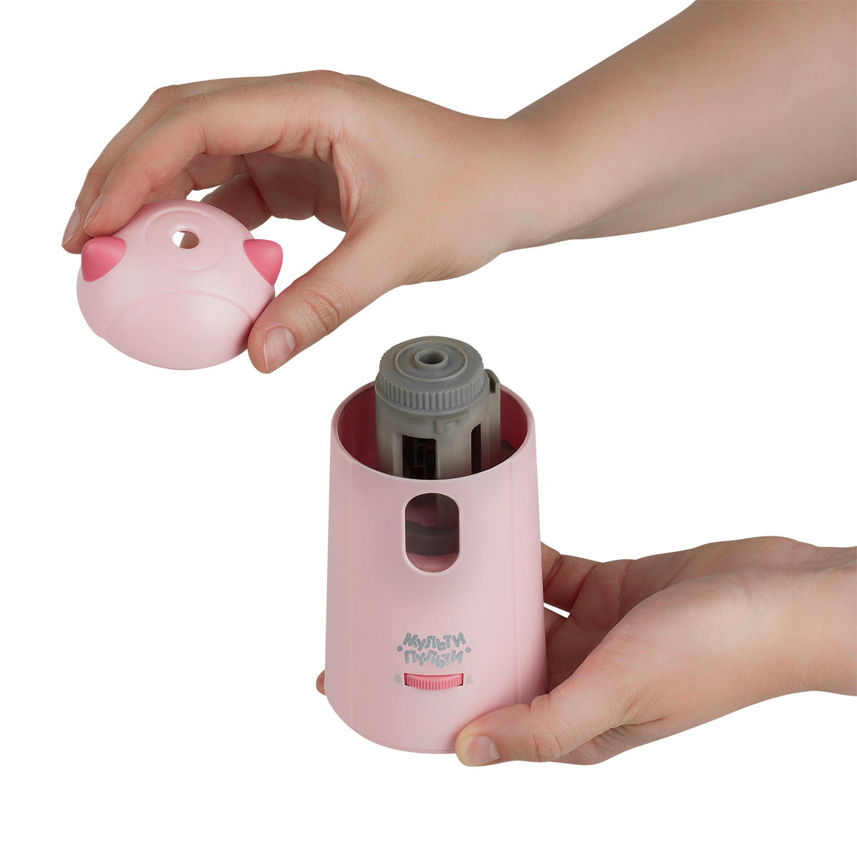 Точилка электрическая детская Мульти-Пульти «Котенок» 1 отверстие, с контейнером, сеть/батарейки, картон. упаковка