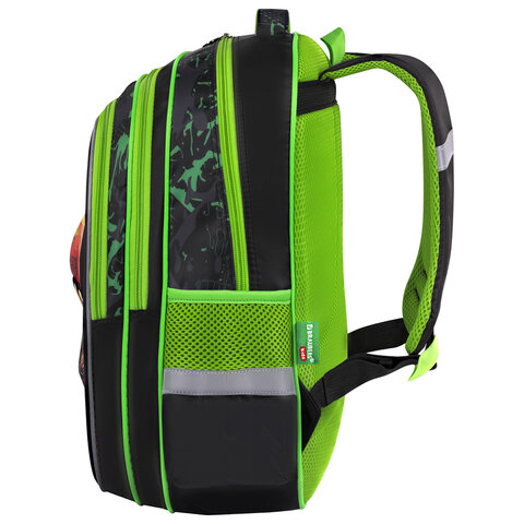 Рюкзак BRAUBERG KIDS FLOSSY, 2 отделения, 3 кармана, «Galaxy Dino», 3D-панель, 40×28х18 см