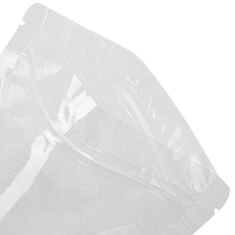 Пакеты дой-пак с замком ZIP LOCK, прозрачные, 140×200 + 40 мм, КОМПЛЕКТ 100 штук, 70 мкм, BRAUBERG