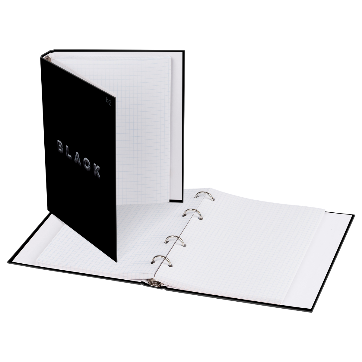 Тетрадь на кольцах А5, 120л., BG «Just black», soft-touch ламинация, выб. лак