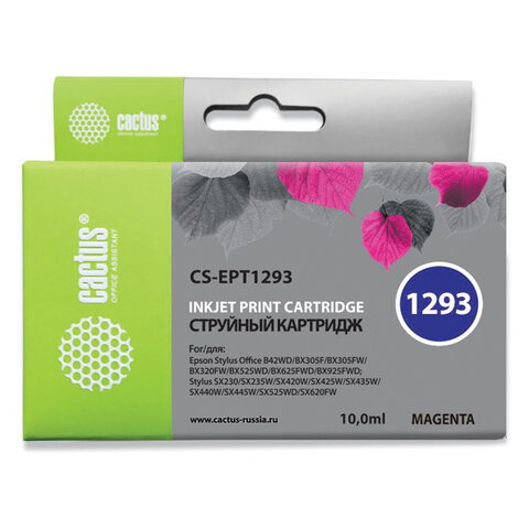 превью Картридж струйный CACTUS (CS-EPT1293) для EPSON Stylus B42WD/BX305W/BX625WD, пурпурный