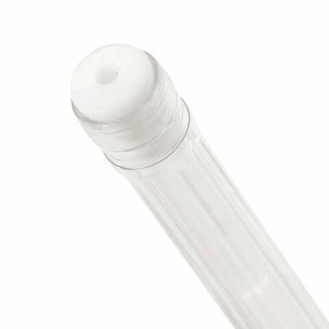 Ручка гелевая BRAUBERG «White Pastel», БЕЛАЯ, корпус прозрачный, узел 1 мм, линия письма 0.5 мм