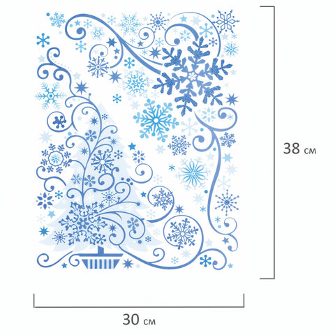 Украшение для окон и стекла ЗОЛОТАЯ СКАЗКА «Узоры на окне 3», 30×38 см, ПВХ