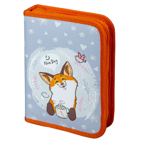 Пенал ПИФАГОР1 отделения2 откидные планкиполиэстер20×14 см«Cute fox»271018