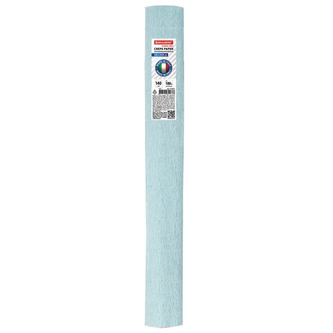 Бумага гофрированная (ИТАЛИЯ) 140 г/м2, нежно-голубой (959), 50×250 см, BRAUBERG FLORE