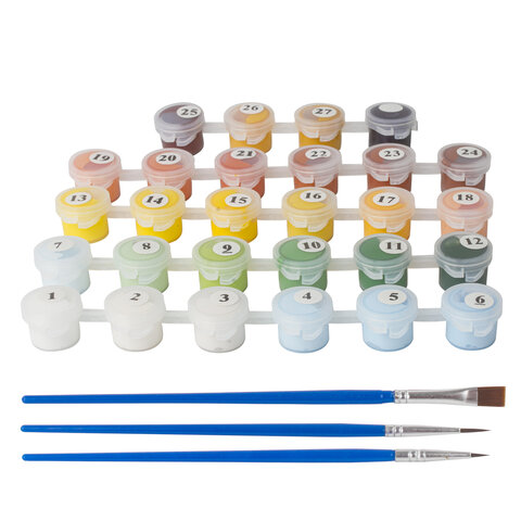 Картина по номерам 40×50 см, ОСТРОВ СОКРОВИЩ «Лошади на лугу», на подрамнике, акриловые краски, 3 кисти