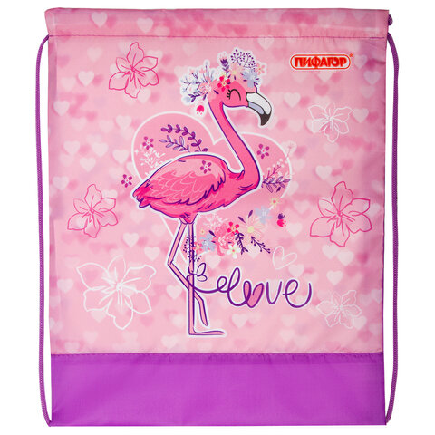 Сумка для обуви ПИФАГОР1 отделение42×34 см«Cute Flamingo»270184