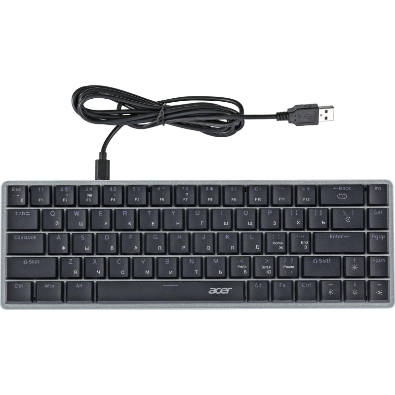 Клавиатура Acer OKW302 механичес. серебр. USB for gamer LED (ZL. KBDCC.01C)