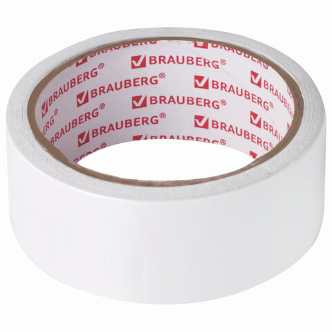 Клейкая двухсторонняя лента 38 мм х 10 м, БУМАЖНАЯ ОСНОВА, BRAUBERG
