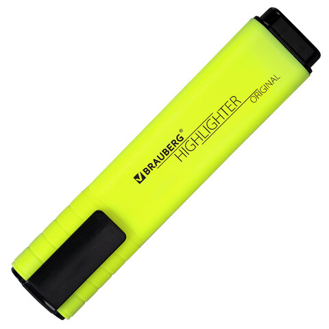 Текстовыделитель BRAUBERG «ORIGINAL NEON», ЖЕЛТЫЙ, линия письма 1-5 мм