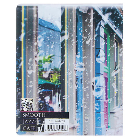 Тетрадь А5 48 л. АЛЬТ клетка, фольга, гибридный лак, бумага 70 г/м, JAZZ CAFE