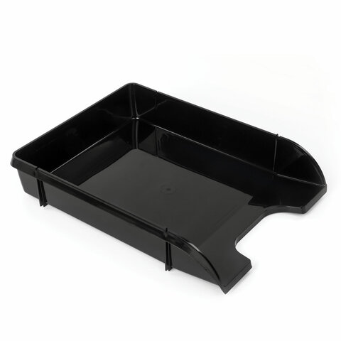 Лоток горизонтальный для бумаг BRAUBERG «Classic», 330×240×62 мм, черный, 237285
