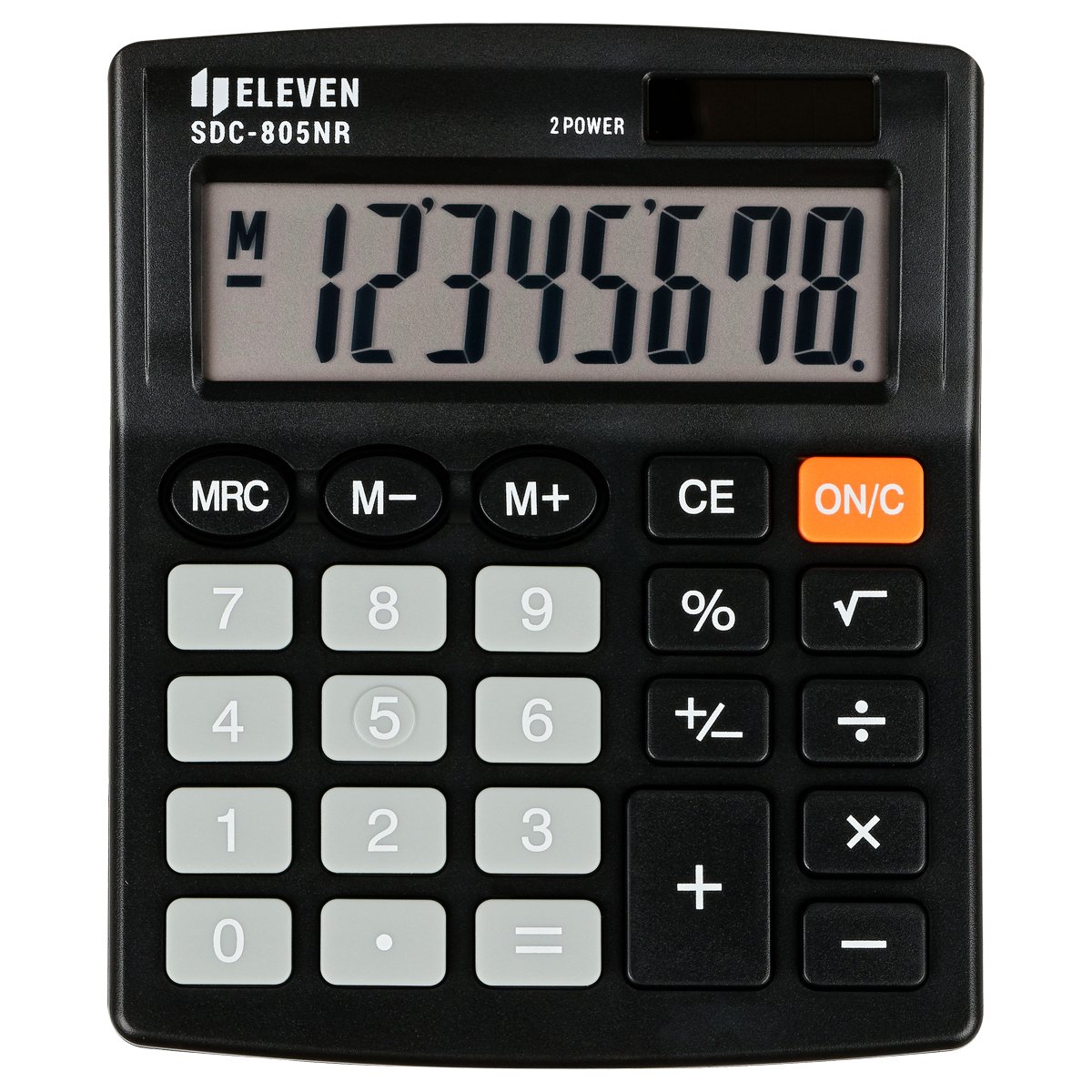 Калькулятор настольный Eleven SDC-805NR, 8 разр., двойное питание, 127×105×21мм, черный