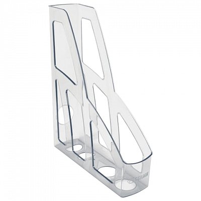 Лоток для бумаг вертикальный СТАММ «Лидер», ширина 75 мм, прозрачный