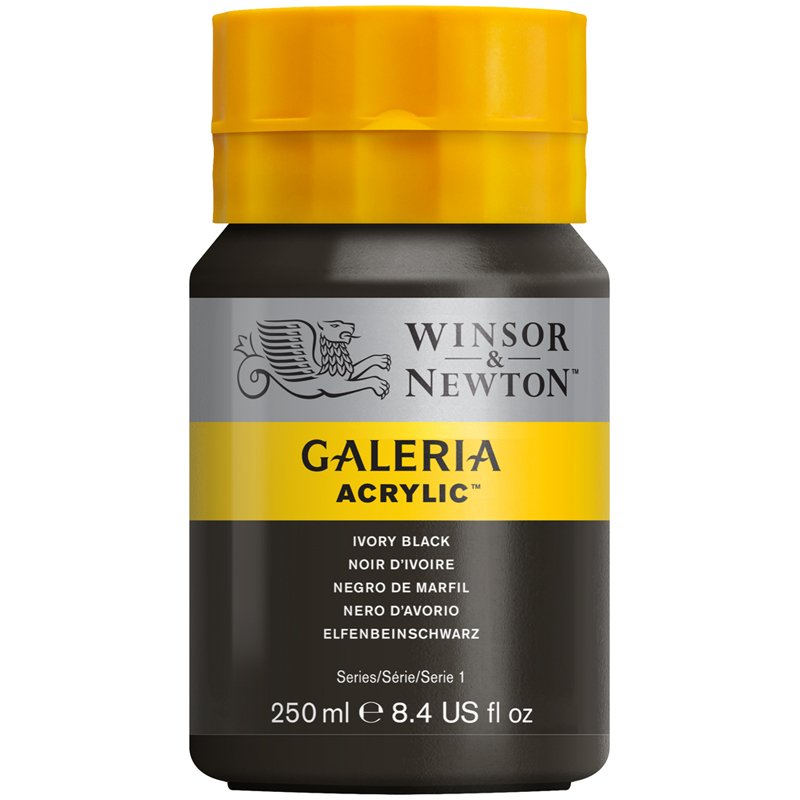 превью Краска акриловая художественная Winsor&Newton «Galeria», 250мл, туба, черная слоновая кость