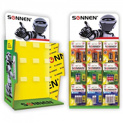 Дисплей для размещения товара настольный SONNEN, 65×35x21 см, 9 крючков, металл