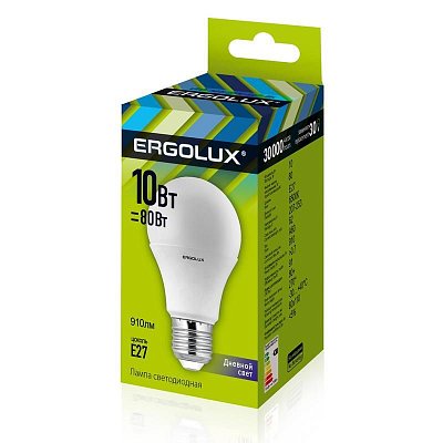 Лампа светодиодная Ergolux LED А 10Вт E27 6500К 910Лм 220В 12879