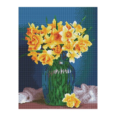Алмазная мозаика ТРИ СОВЫ «Нарциссы», 30×40см, холст, картонная коробка с пластиковой ручкой
